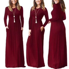 Rochie lunga cu maneci burgundy L