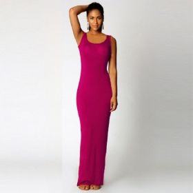 Rochie maxi elastica roz inchis XS