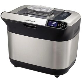 Masina de paine Morphy Richards, Premium Plus, 900 g, 19 programe, 600 W, Negru/Gri