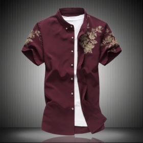 Cămașă pentru bărbați A3090 burgundy XXL 1