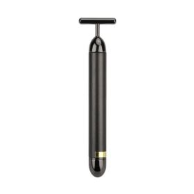1 rolă vibratoare pentru masaj facial cu baterie AA Rolă vibrantă rezistentă la apă pentru fermitate și slăbire a feței Instrument vibrator pentru lifting facial Maser antirid în formă de T 14 x 3,2 cm negru