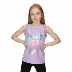 GIRLS FLOWER SLEEVELESS T-SHIRT