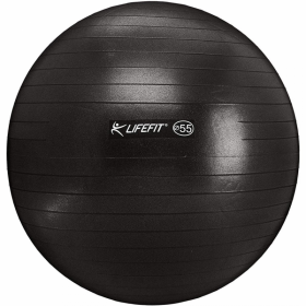 Minge gimnastica pentru exercitii fizice, diametru 75 cm, culoare negru, din PVC rezistent, anti-alunecare, anti-spargere