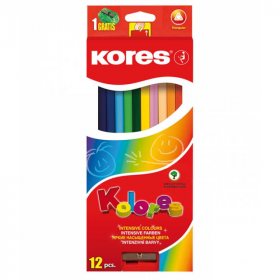 Set 12 Creioane Colorate Triunghiulare Kores