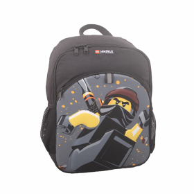 Rucsac Negru Lego M-line, Cu Buzunar Frontal - Design Gri Ninjago Cole