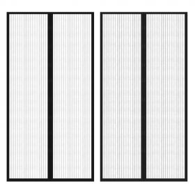 vidaXL Perdea anti insecte cu benzi scai, 210 x 100 cm, 2 buc, negru