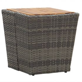 vidaXL Masă de ceai gri 41,5x41,5x43 cm poliratan lemn masiv acacia