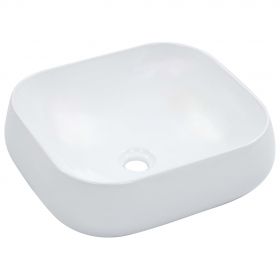 vidaXL Chiuvetă de baie, alb, 44,5x39,5x14,5 cm, ceramică