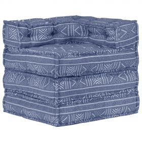 vidaXL Fotoliu puf modular, indigo, material textil