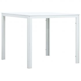 vidaXL Măsuță de cafea, alb, 78x78x74 cm, HDPE, aspect lemn