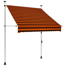 vidaXL Copertină retractabilă manual, portocaliu și maro, 150 cm