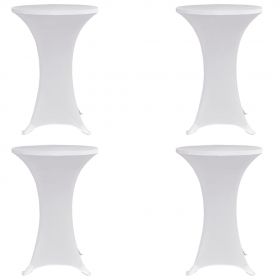 vidaXL Husă de masă cu picior Ø60 cm, 4 buc., alb, elastic