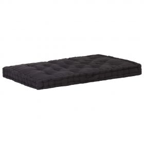 vidaXL Pernă podea canapea din paleți, negru, 120 x 80 x 10 cm bumbac