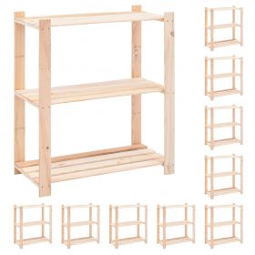 vidaXL Etajere cu 3 niveluri, 10 buc., 80x38x90 cm, pin masiv, 150 kg