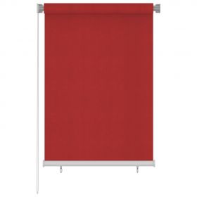 vidaXL Jaluzea tip rulou de exterior, 100x140 cm, roșu, HDPE