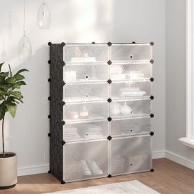 vidaXL Suport de pantofi, negru, 94x37x125 cm, PP
