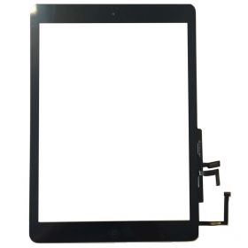 Touchscreen Digitizer Apple iPad 5 A1822 cu buton home si adeziv Negru Geam Sticla Tableta