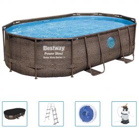 Bestway Set piscină Power Steel, 488x305x107 cm