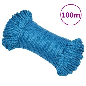 vidaXL Frânghie de lucru, albastru, 6 mm, 100 m, polipropilenă