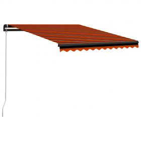 vidaXL Copertină retractabilă manual, portocaliu și maro, 350 x 250 cm