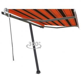 vidaXL Copertină autonomă retractabilă manual oranj & maro 300x250 cm