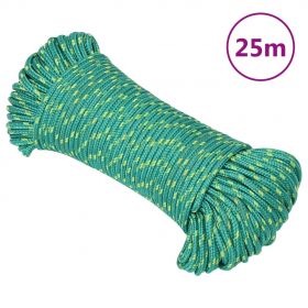 vidaXL Frânghie de barcă, verde, 5 mm, 25 m, polipropilenă