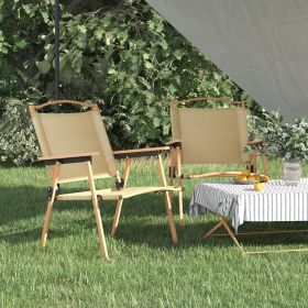 vidaXL Scaune de camping, 2 buc., bej, 54x55x78 cm, țesătură Oxford