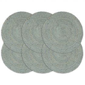 vidaXL Naproane, 6 buc., verde olive, 38 cm, iută, rotund