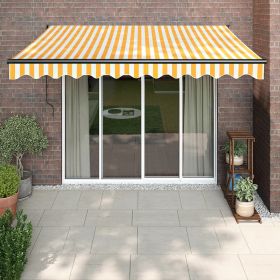 vidaXL Copertină retractabilă, galben/alb, 3,5x2,5 m, textil/aluminiu