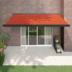 vidaXL Copertină retractabilă portocaliu/maro 4,5x3 m, textil/aluminiu