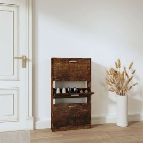 vidaXL Pantofar, stejar fumuriu, 59x17x108 cm, lemn compozit