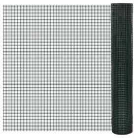 vidaXL Plasă de sârmă găini, verde, 25 x 1 m, oțel galvanizat cu PVC