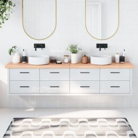 vidaXL Blat de baie, maro deschis, 220x40x(2-6) cm, lemn masiv tratat