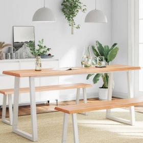 vidaXL Blat masă, 180x60x(2-6) cm, maro, lemn tratat contur organic
