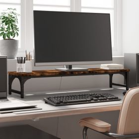 vidaXL Suport de monitor, stejar fumuriu, 85x23x15,5 cm, lemn compozit