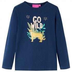Tricou pentru copii cu mâneci lungi, bleumarin, 92