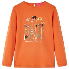 Tricou pentru copii cu mâneci lungi, portocaliu ars, 116