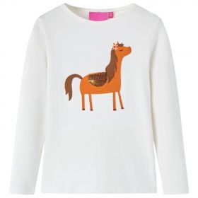 Tricou pentru copii cu mâneci lungi, ecru, 128