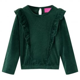 Bluză pentru copii cu volane verde închis 92