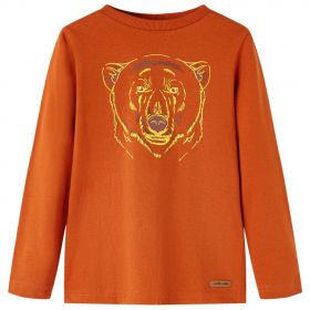 Tricou pentru copii cu mâneci lungi, ruginiu deschis, 92