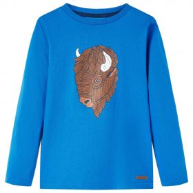 Tricou de copii cu mâneci lungi, albastru cobalt, 140