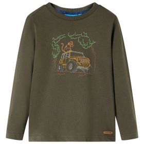 Tricou pentru copii cu mâneci lungi,, kaki, 140