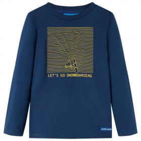 Tricou de copii cu mâneci lungi bleumarin 92