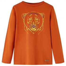Tricou pentru copii cu mâneci lungi, ruginiu deschis, 140