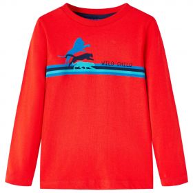 Tricou de copii cu mâneci lungi sălbatice roșu 104