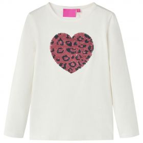 Tricou pentru copii cu mâneci lungi, ecru 116