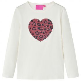 Tricou pentru copii cu mâneci lungi, ecru 140