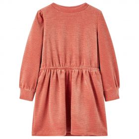 Rochie pentru copii cu mâneci lungi, roz mediu, 116