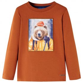Tricou pentru copii cu mâneci lungi, portocaliu ars, 128