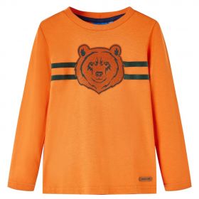 Tricou de copii cu mâneci lungi, portocaliu închis, 92